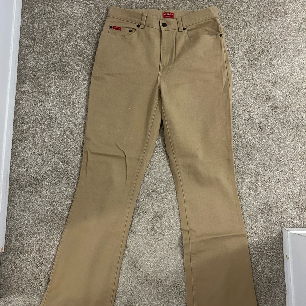Chaps Tan Vintage Boot Cut Pants